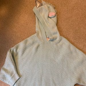 4T/5T Girls Unicorn knitted poncho EUC